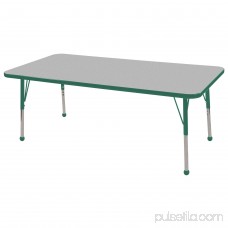 ECR4Kids 30in x 60in Rectangle Everyday T-Mold Adjustable Activity Table Grey/Green - Standard Ball